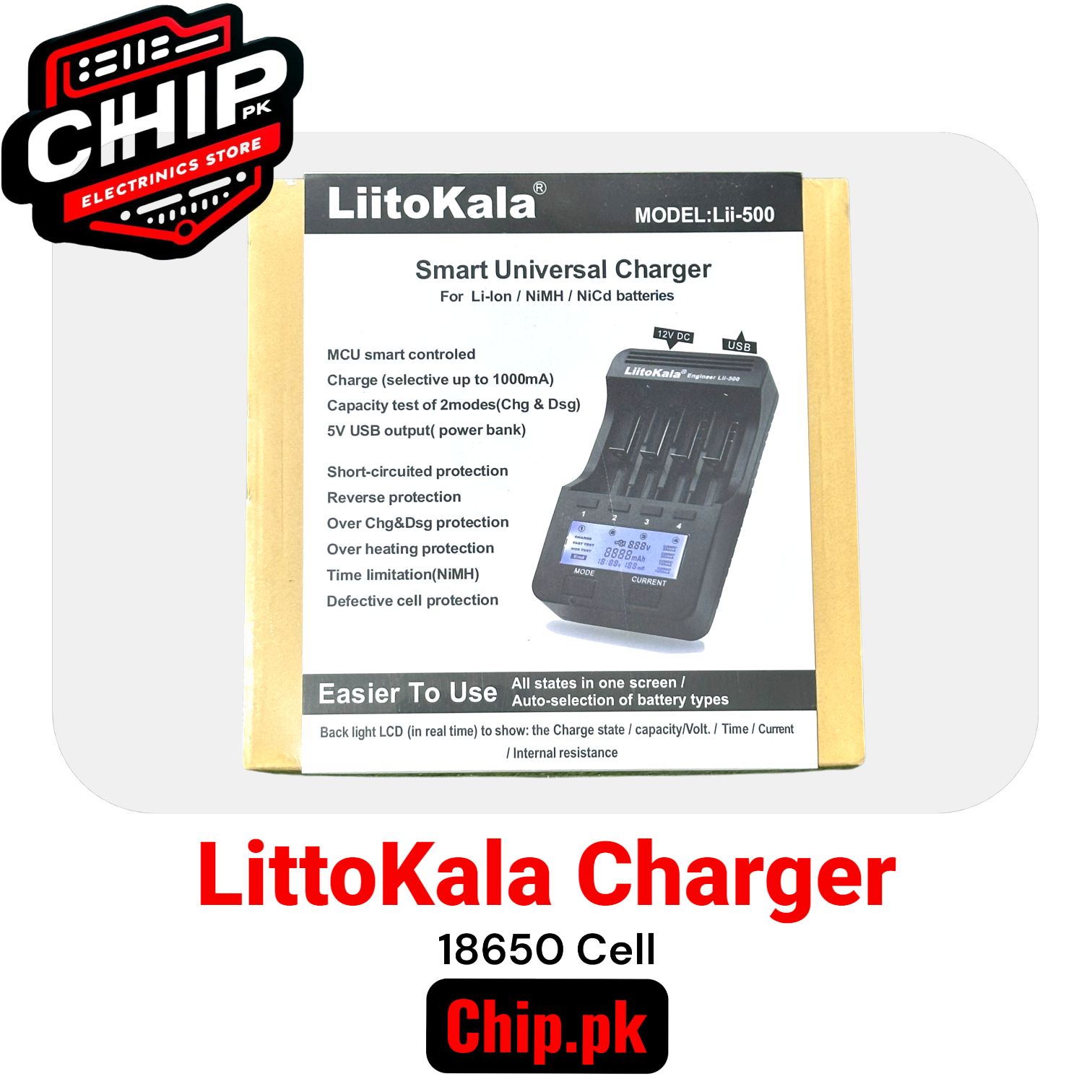 LittoKala 18650 Cell Charger Price in Pakistan | Battery Charger